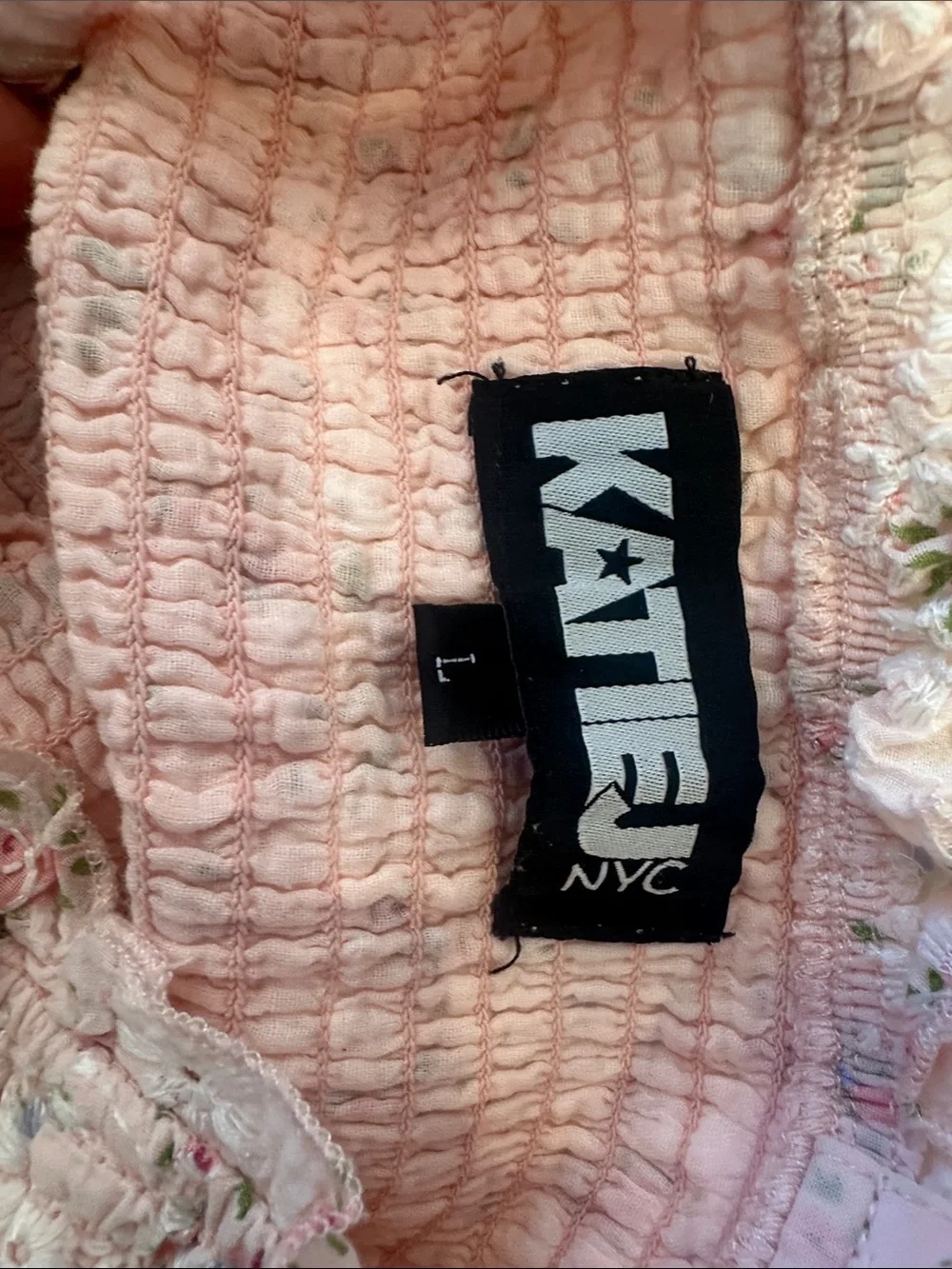 KatieJ NYC Girls Pink Floral Smocked Tie-Strap Sundress